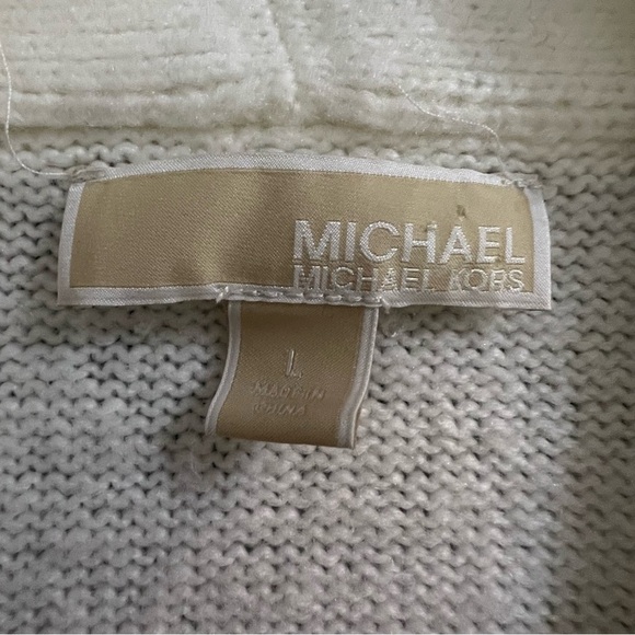 Michael Michael Kors Blue & White Duster Open Front Cardigan Sweater Size Large - Picture 8 of 9